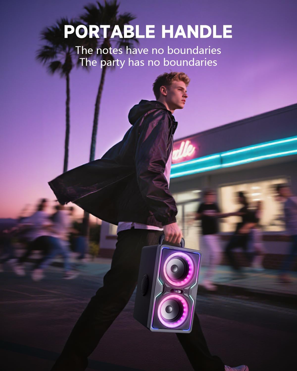 Hotlemon Large Bluetooth Speaker: 240W Peak Powerful Loud Sound with Deep Bass, 15H Playtime, Fast