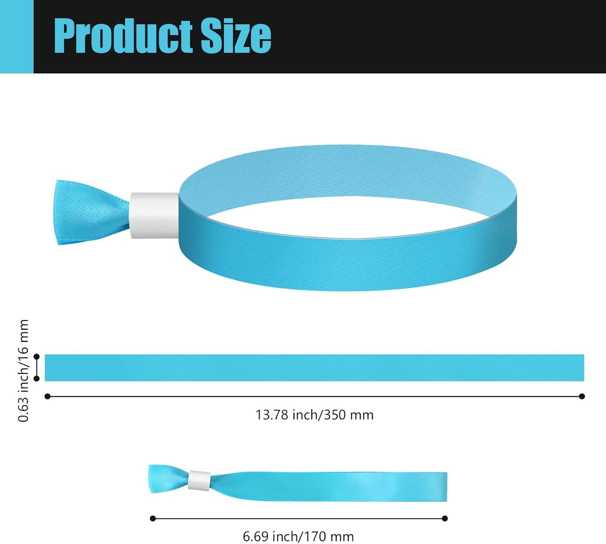 100 Pcs Cloth Event Wristbands, Event Wristbands, Colored Wrist Bands for Events, for Lightweight