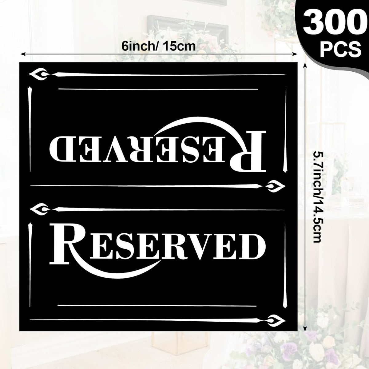 300 Pcs Paper Table Reserved Sign with Name Line Reserved Seating Signs Bulk Double Sided Signs for