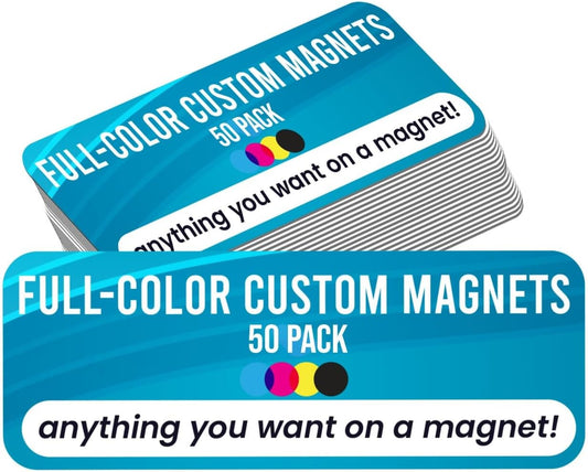 Magnet Me Up Custom 10x3 Inch Rectangle Magnet, 50 Pack, Customizable for Businesses, Personal Use
