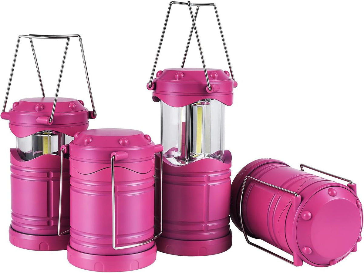 Lichamp LED Camping Lantern, 4 Pack Battery Powered Flashlight for Power Outages, Portable