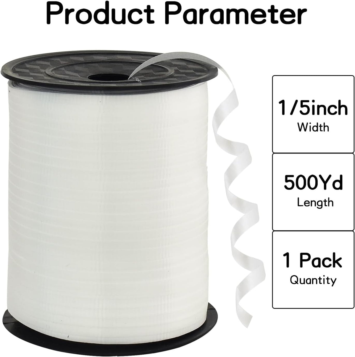 BEISHIDA 500 Yards Matte White Curling Ribbon Balloon String Crimped Ribbons for Gift Wrapping