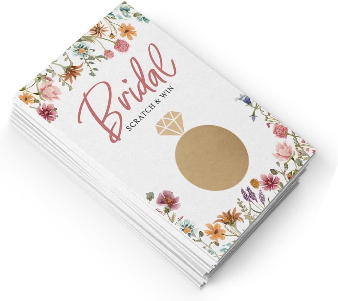 Printed Party Bridal Shower Games – Scratch Off Raffle Cards, Fun Wedding Shower Game, Love In