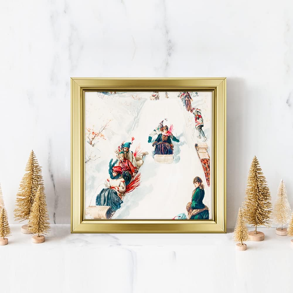 LaVie Home 4x4 Picture Frames (12 Pack, Gold) Simple Designed Photo Frame with High Definition