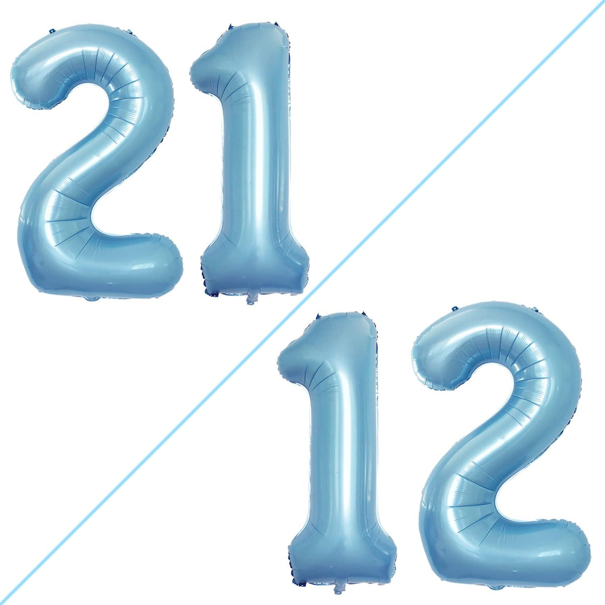 GOER Number 12 Balloons for 12th Birthday Sweet 12 Party Decorations,42 Inch Jumbo Foil Helium 21