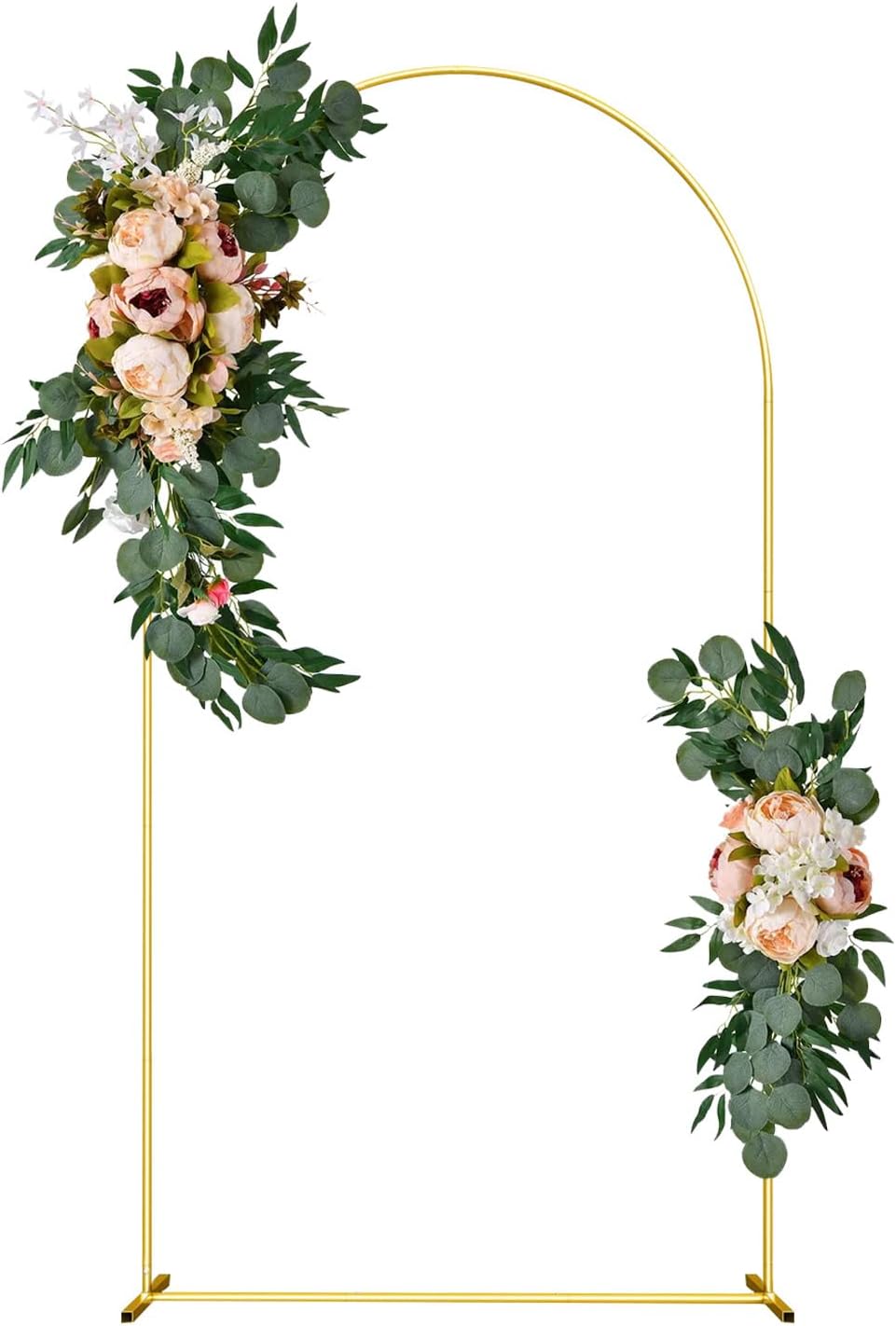 Wedding Arch Backdrop Stand 6.6FT Gold Wedding Balloon Arched Backdrop Stand Square Arch Frame for