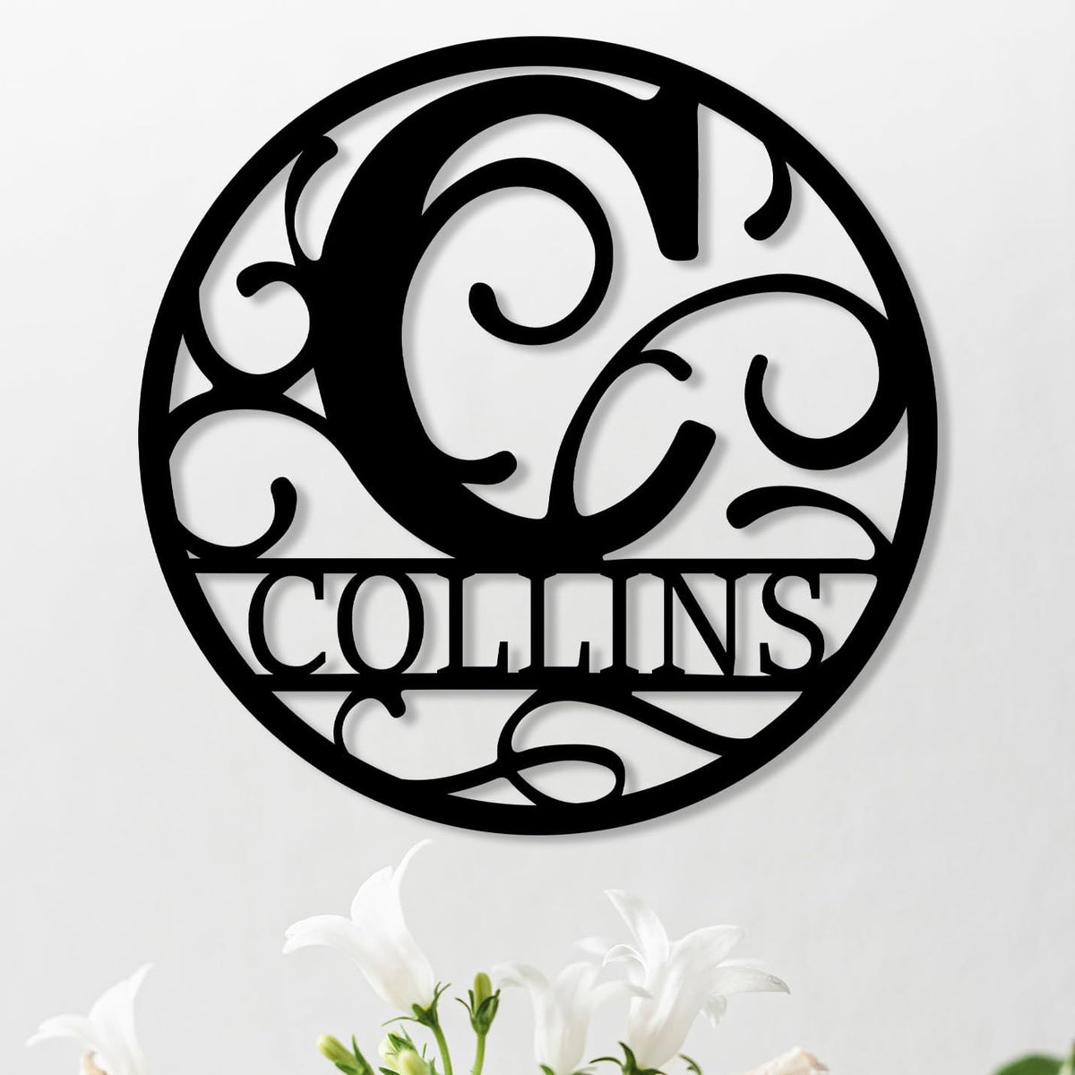 Personalized Metal Name Signs, Split Letter Monogram Wall Decor, Custom Last Name Sign, Family Name