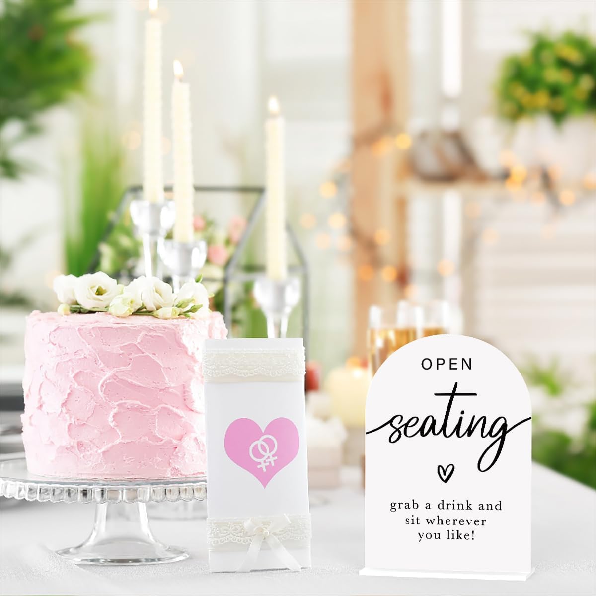 Acrylic Wedding Sign Wedding Signs for Ceremony Open Seating Sign for Wedding Modern Calligraphy