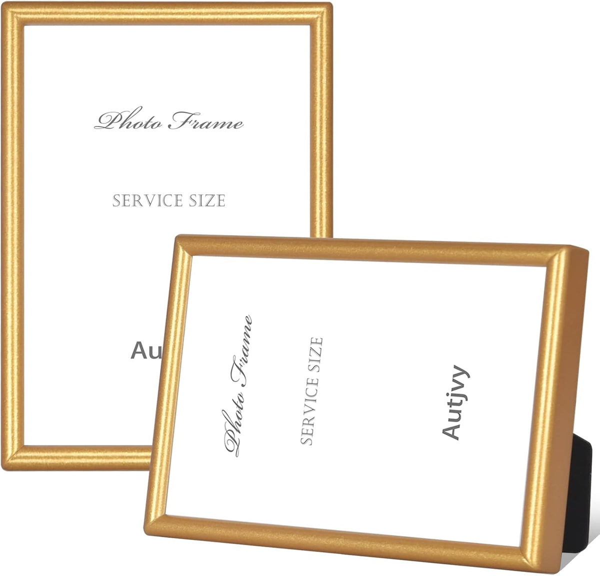 3.5x5 Picture Frame Matte Gold Modern Simple Thin Aluminum Metal Photo Frame with HD Real Glass