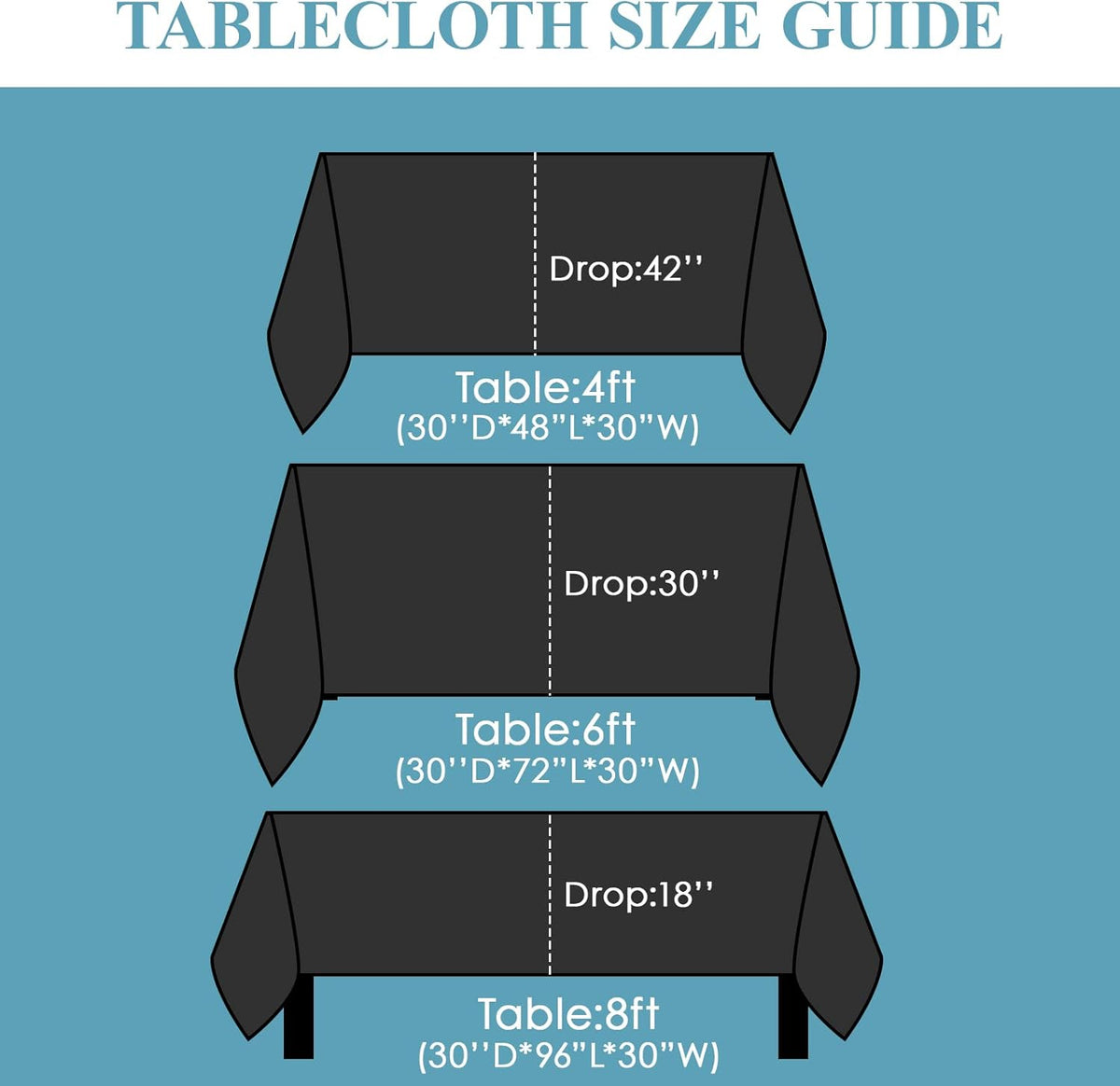 VidaFete Table Cloth 10 Pack 90 * 132inch Rectangle Tablecloth Polyester, Stain Wrinkle Resistant
