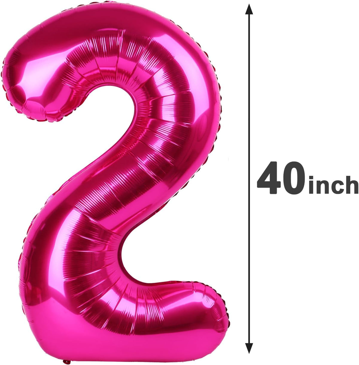 Hot Pink 40 Inch Big Number Balloon Birthday Decoration, Number 2 Helium Balloon 12 20 22 23 24 26