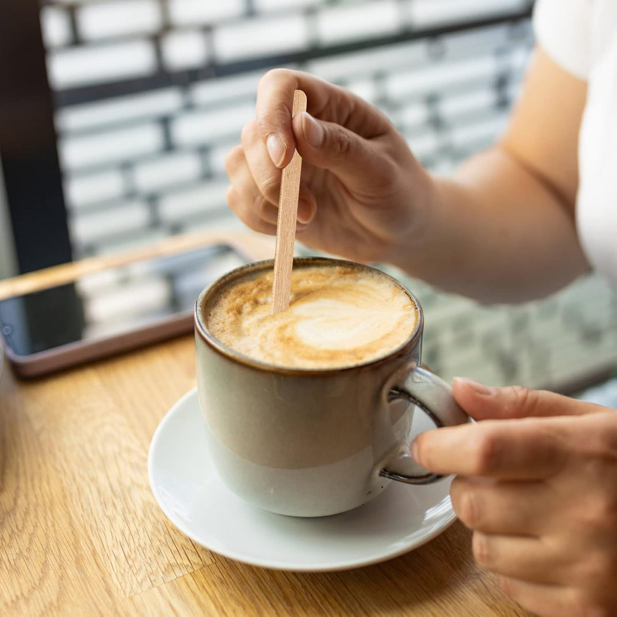 1000 Pcs Coffee Stirrers 5.5 Inch Wood Coffee Stir Sticks Individually Wrapped Wooden Stir Sticks