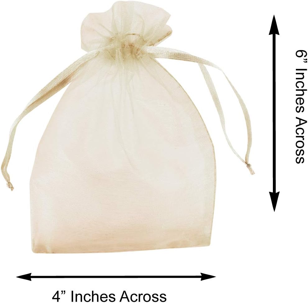 Super Z Outlet 100 Pack 4x6 Inch Mini Sheer Drawstring Organza Transparent Bags Jewelry Sack