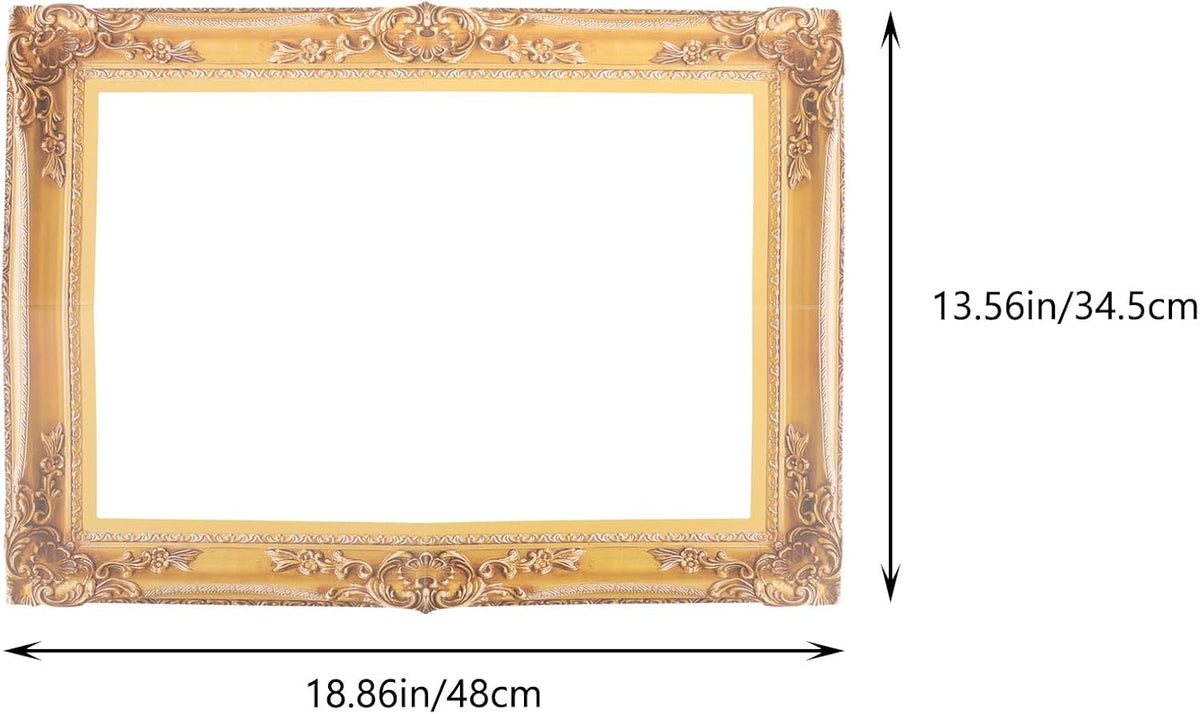 Vintage Decor Gold Photo Booth Frame Prop Antique Looking Cardboard Picture Frame Cutouts