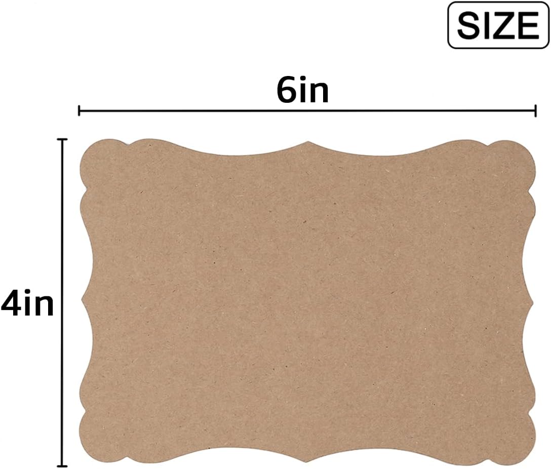 50 Pack Blank Kraft Cards Cardstock Thick Paper Brown Greeting Cards for DIY Gift Card Menus, Baby