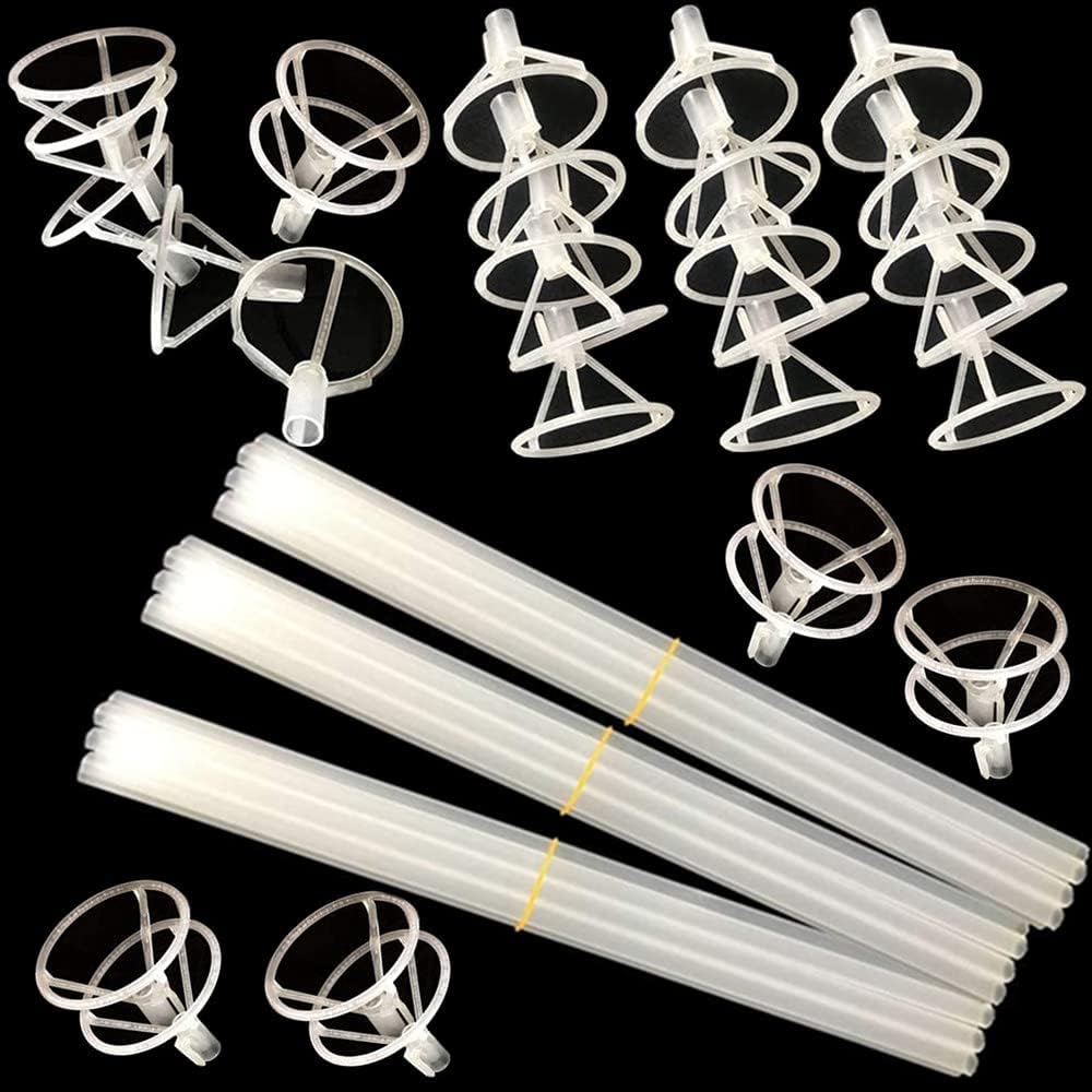 Large Balloon Sticks with Big Cups, 35 Sets Thickened 17inch Long Clear Bobo Balloon Sticks Holders