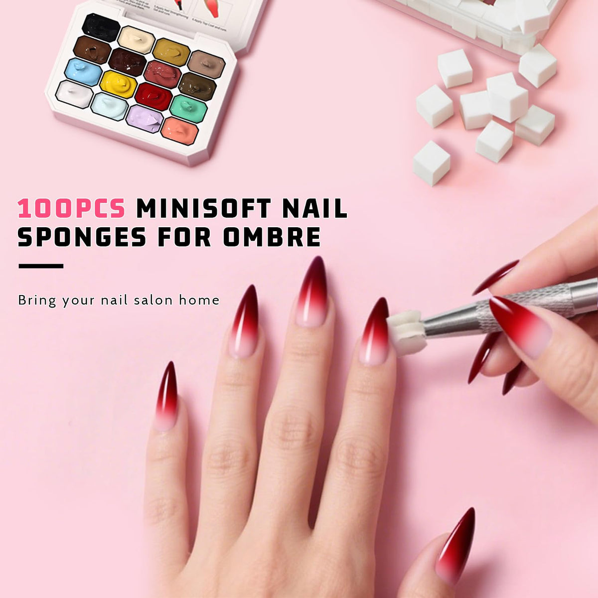 Sponge Pat Paint Nail Gel, Ombre Nails Gradient Gel Nail Blush Blooming Aura Nails Drawing Stripper