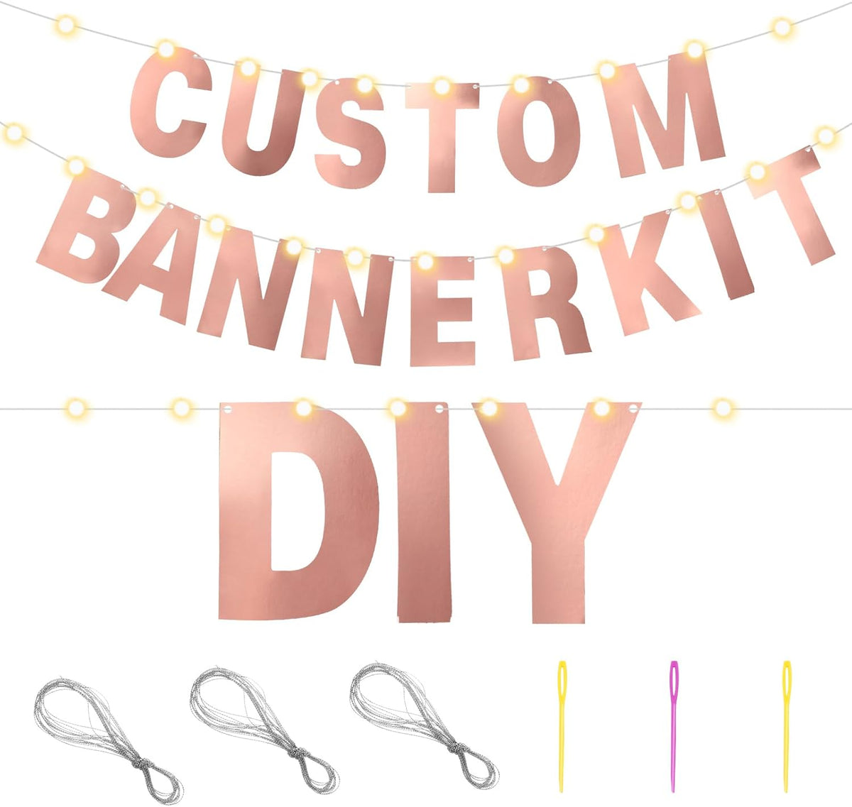 TaoBary 112 Pcs DIY Letter Custom Banner Glitter Customizable Banner Kit Including 107 Letters and