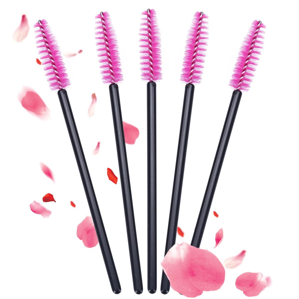 BTYMS 100 Pcs Disposable Eyelash Brush Mascara Applicator Lash Wand Eyebrow Spoolie for Extension
