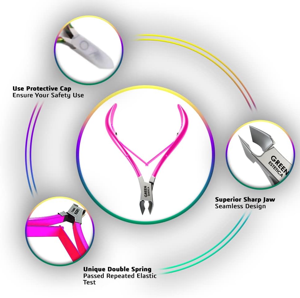 Professional Cuticle Trimmer with Cuticle Pusher Nail Cuticle Remover Nipper Silver Stainless Steel