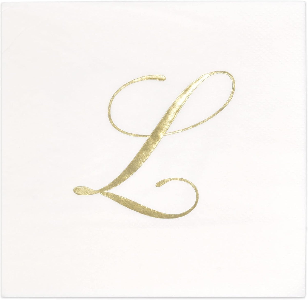 Gift Boutique 100 Gold Monogram Cocktail Napkins Letter L Disposable Paper Pack Elegant Metallic