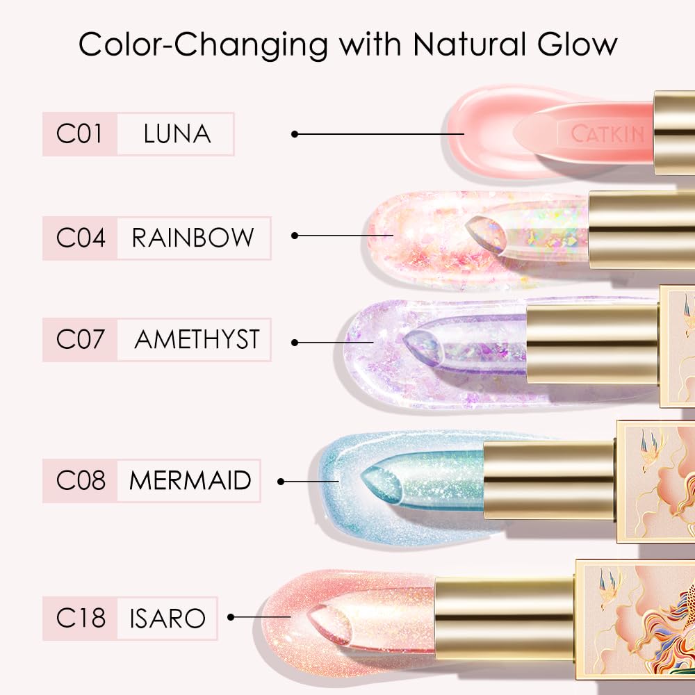 CATKINTinted Lip Balm Color Changing Lip Stain Ultra Hydrating Lip Moistrurizer Lip Care with