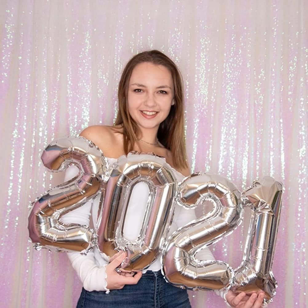 Poise3EHome 5FT x 7FT Iridescent Sequin Photography Backdrop Curtain for Party Decoration