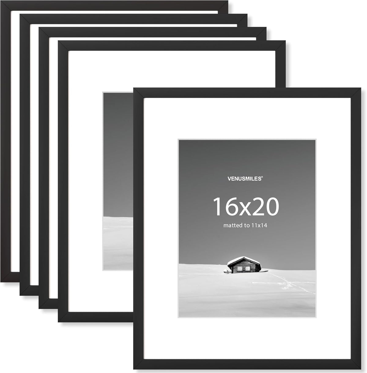 16x20 inch Picture Frame, 16x20 Photo Frames with 11x14 Removable Mat - High Definition Plexiglass