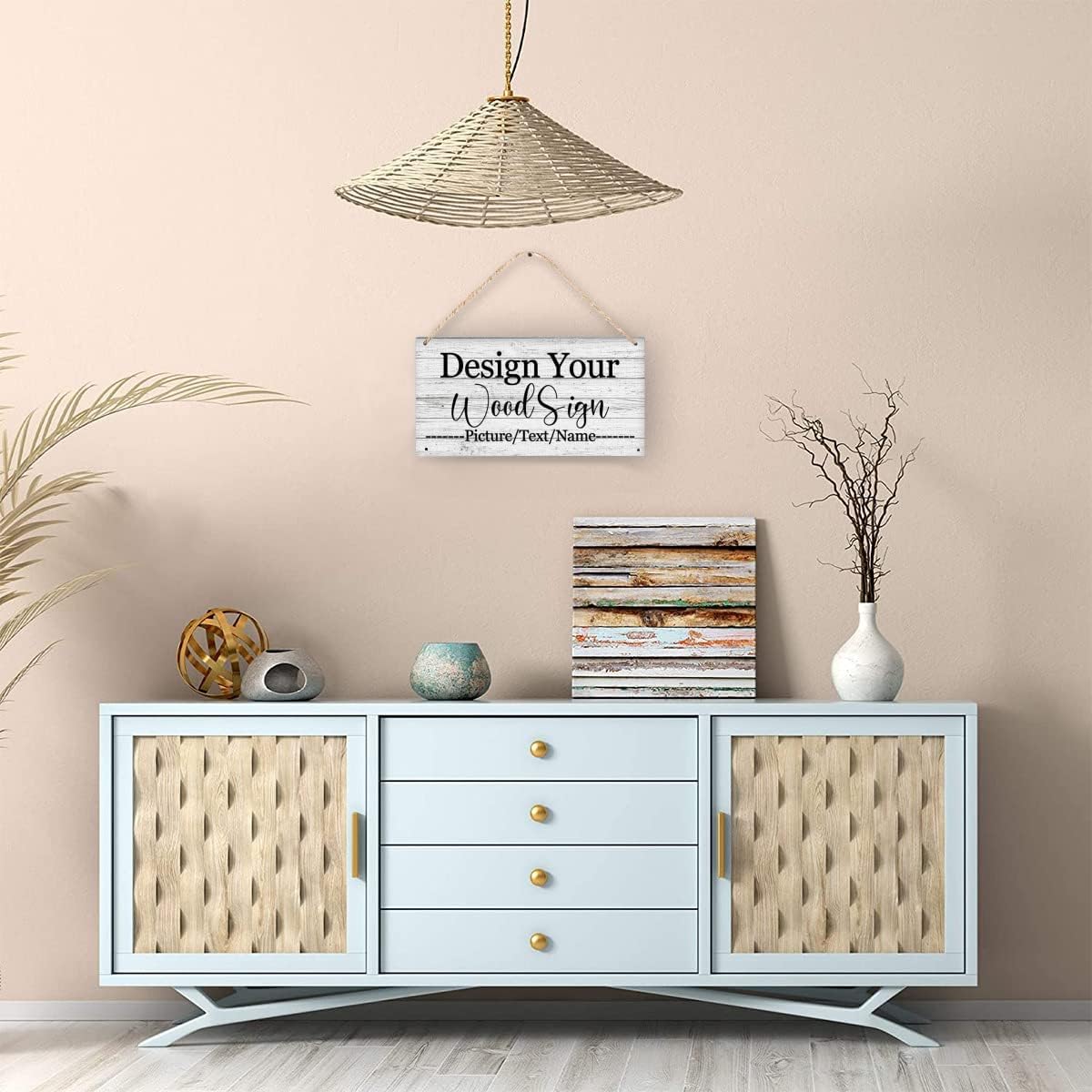 Custom Personalized Board Hanging Wood Sign, Design Your Welcome Sign, Customizable Wall Plaque