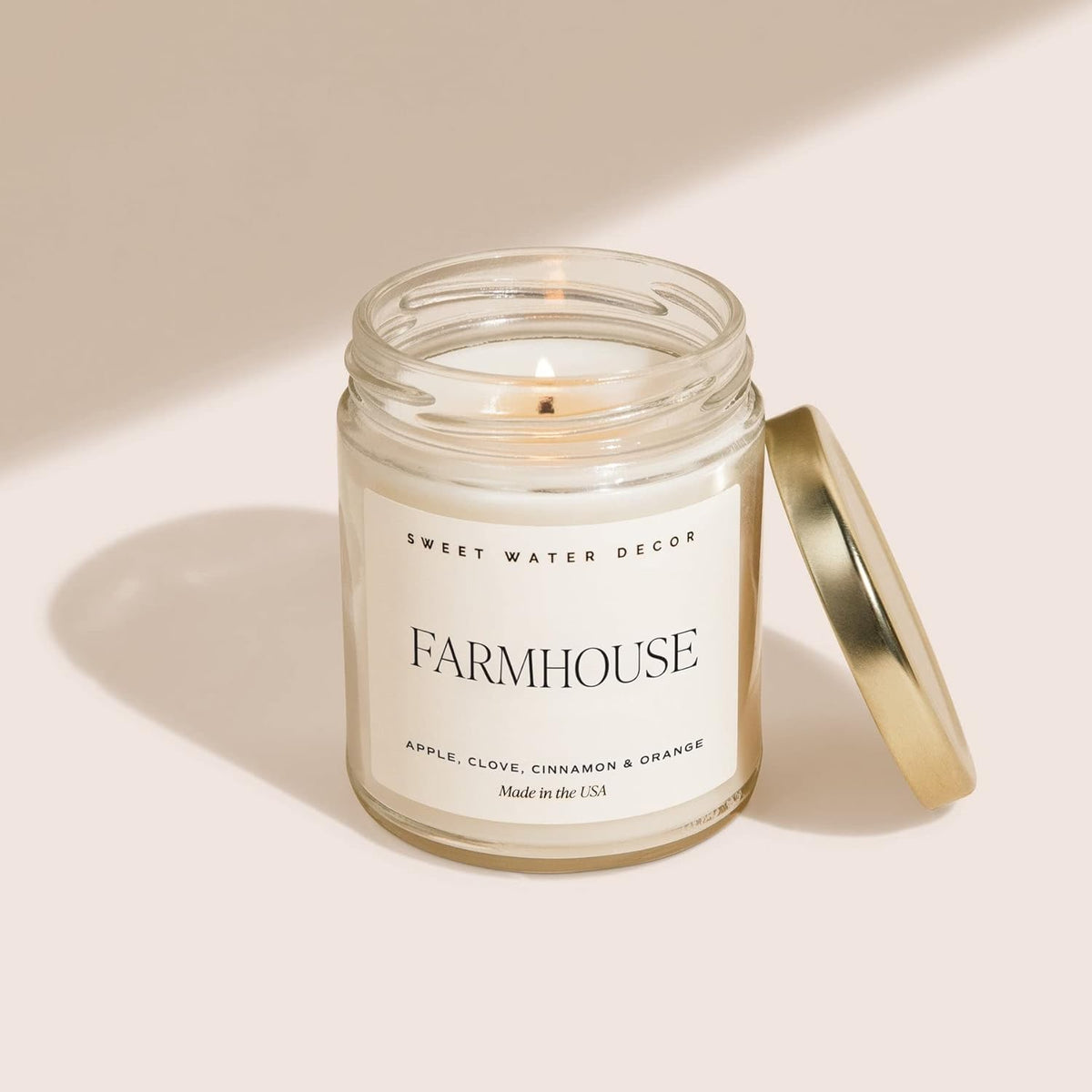Sweet Water Decor Farmhouse Soy Candle - Apple, Orange, Pumpkin and Clove Scented Candles for Home