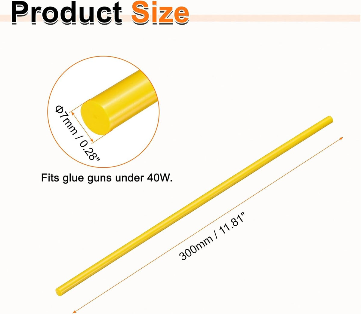 HARFINGTON 10pcs Hot Glue Sticks 0.28" Dia x 11.81" Long EVA Mini Hot Melt Adhesive Glue Stick for