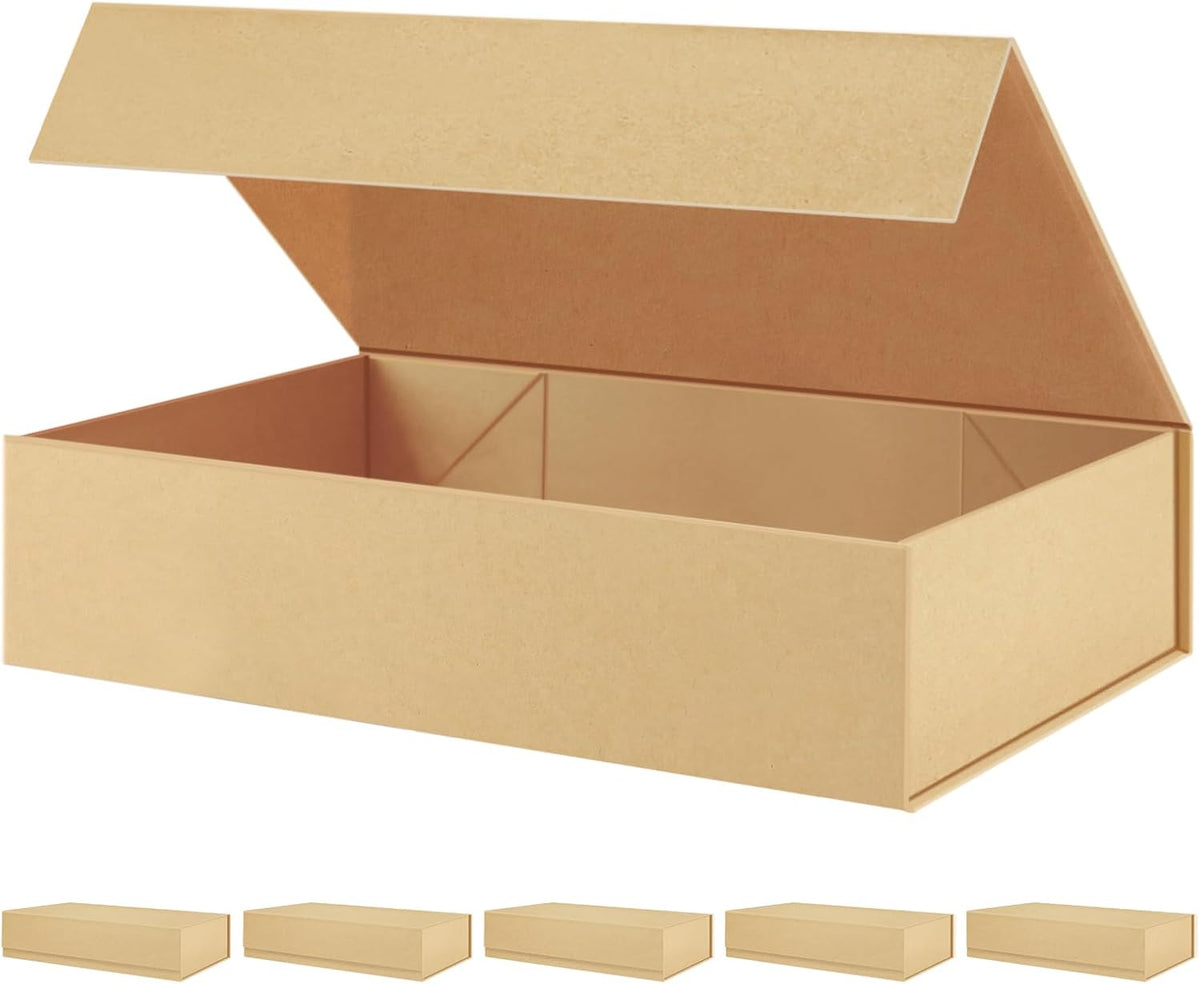 PACKHOME 6 Extra Large Gift Boxes 17.5x11.3x4.3 Inches, Sturdy Shirt Boxes with Magnetic Lids for