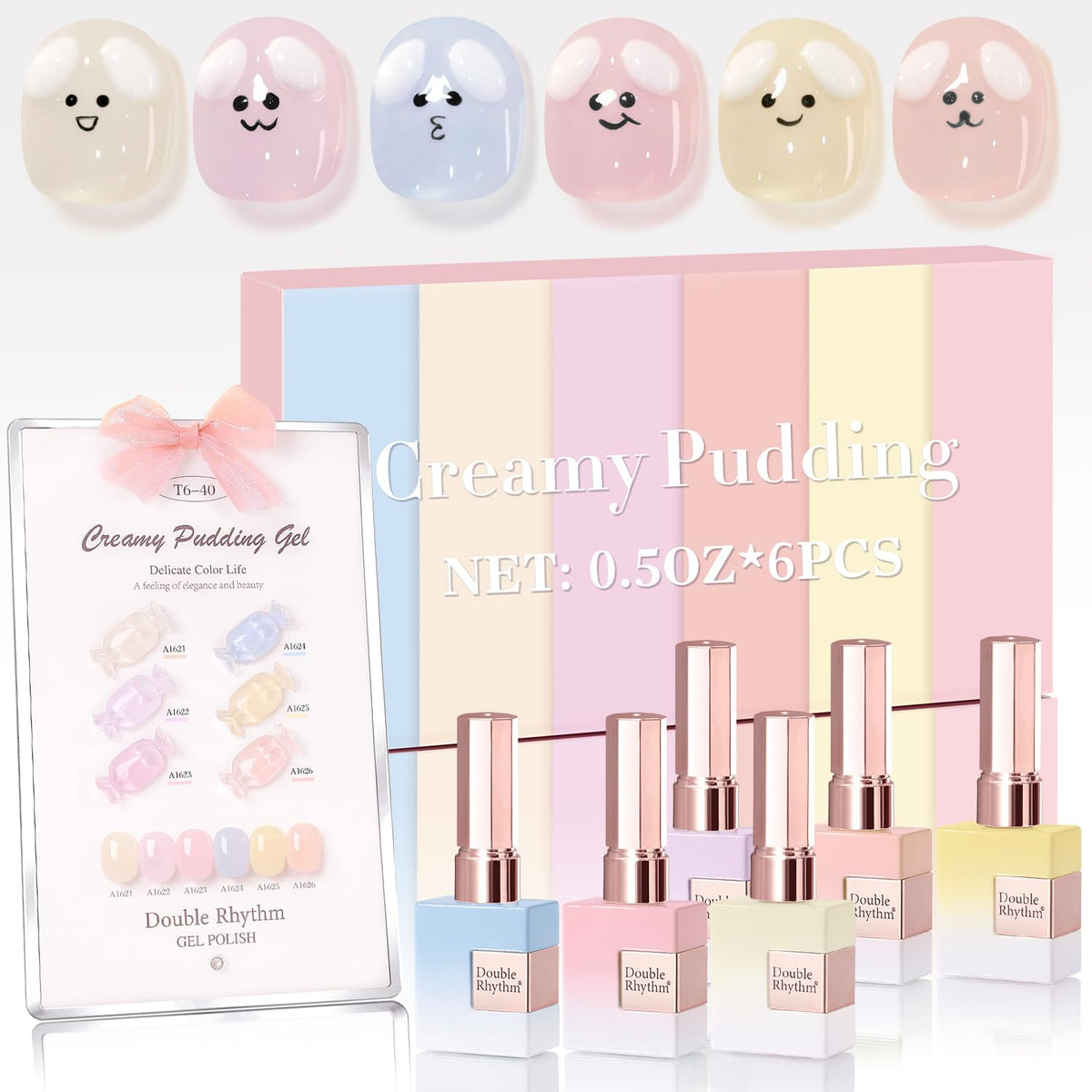 Double Rhythm 6 Pcs 15 ML Gel Polish Set Same Color Same Bottle Soak Off Gel Polish Kit Nail Art