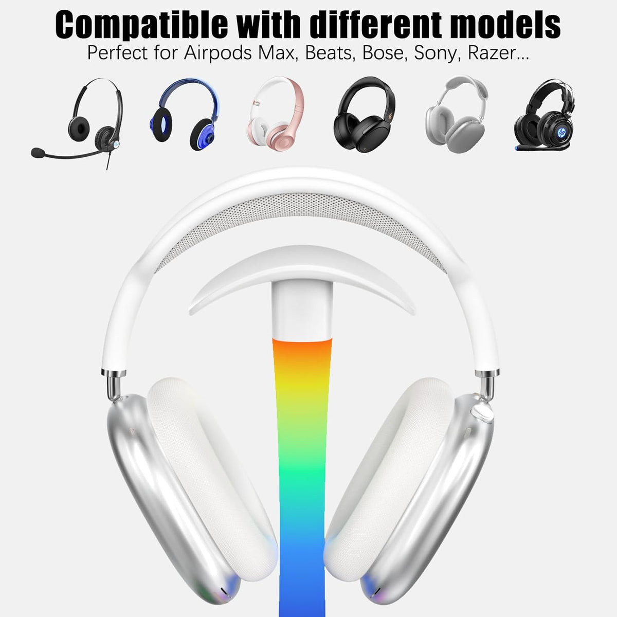 Headphone Stand with Wireless Charger,Gaming Headset Stand with RGB Light Mode,Airpod Max Stander