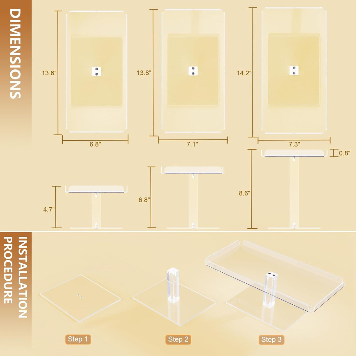 Dessert Cupcake Stand, 3 Set Acrylic Tiered Serving Tray for Dessert Table Display, Cup Cake Holder