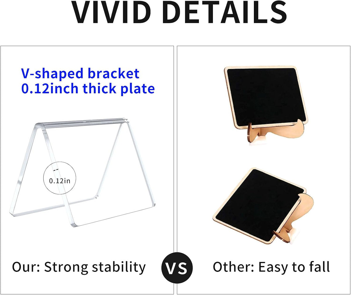 AITEE Mini Tabletop Chalkboard Signs - 10 Pack Acrylic Mini Chalkboard Signs for Food, Weddings