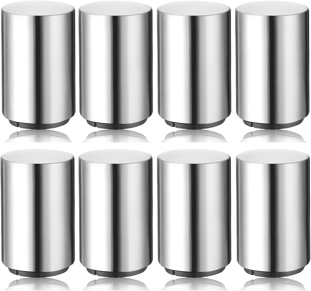 Portable Push Down Magnetic Beer Bottle Openers (8 Packs), No Damage to Caps, Quick to Open