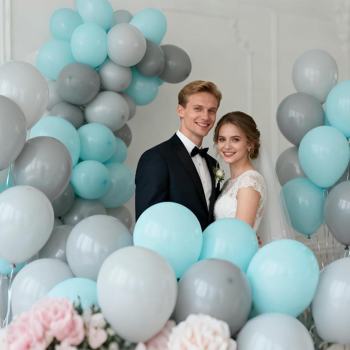 110pcs Grey Balloon 12 inch, Grey Latex Balloons for Birthday Party Baby Shower Wedding(with 2
