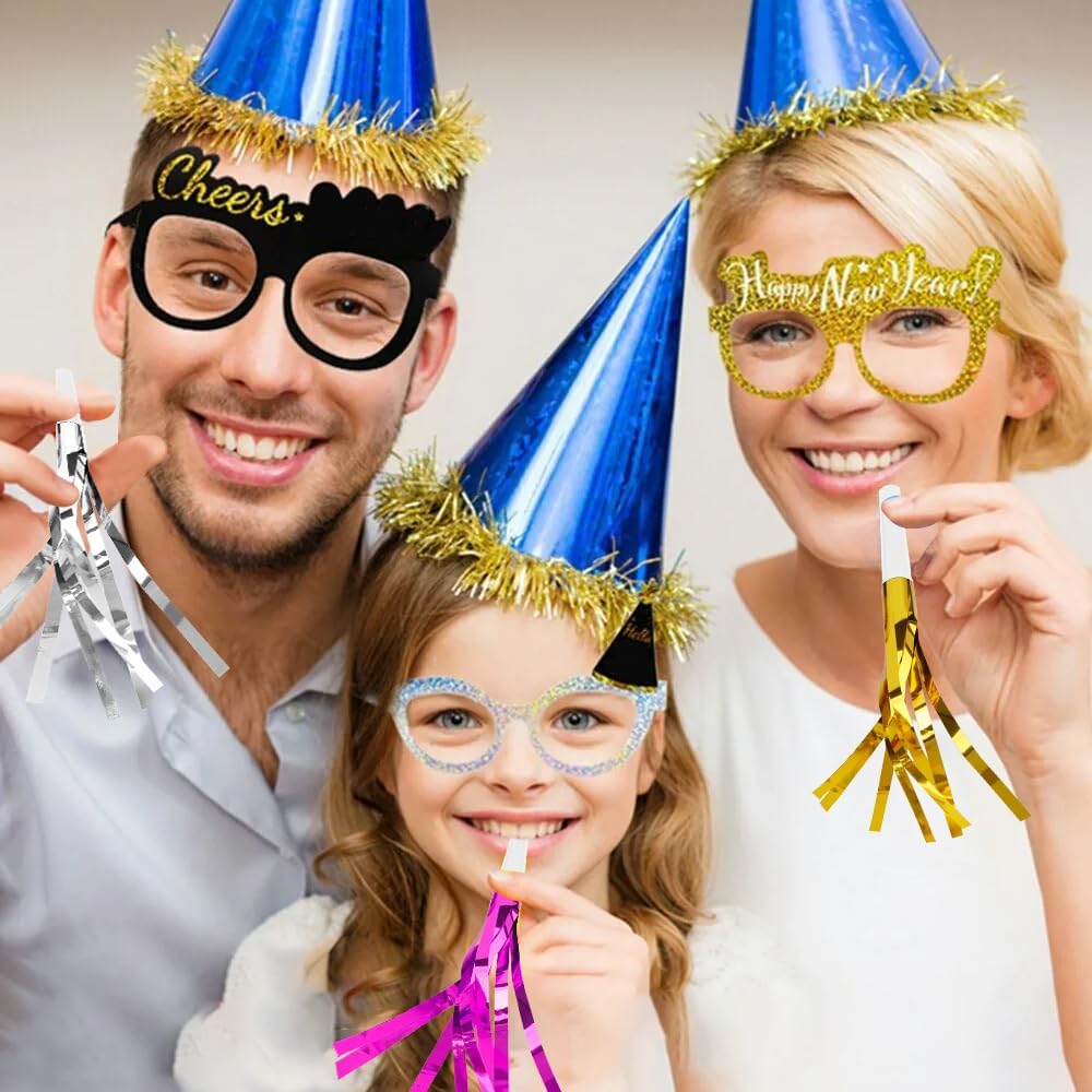 Gold Noise Makers Party Blowers 24 PCS Noise Maker Party Blowers Party Horns Birthday Blowers Party