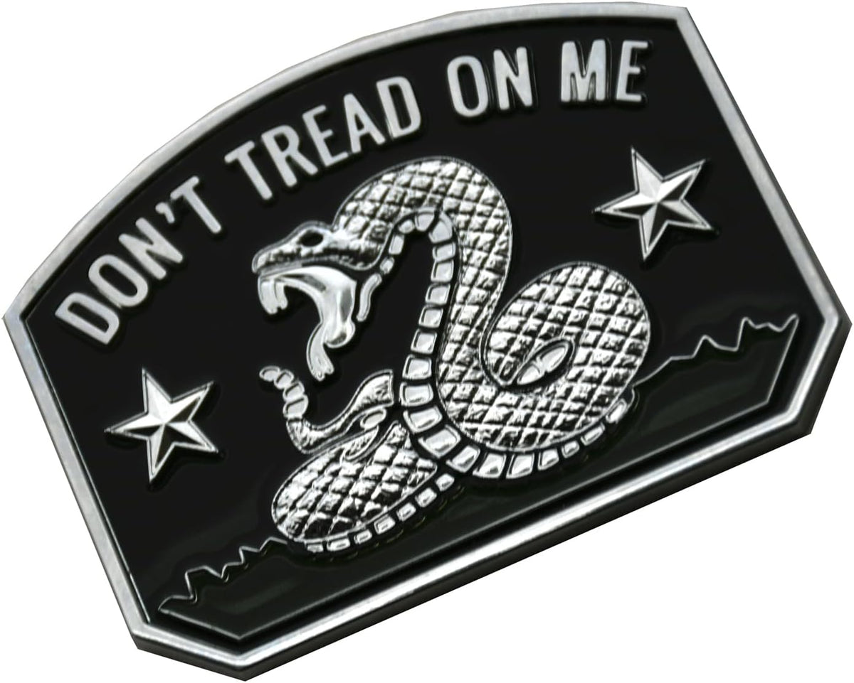 1x Gadsden Flag Rattlesnake Car Emblem 3D Decal Sticker with Don't Tread ON ME Slogan Fit for Car