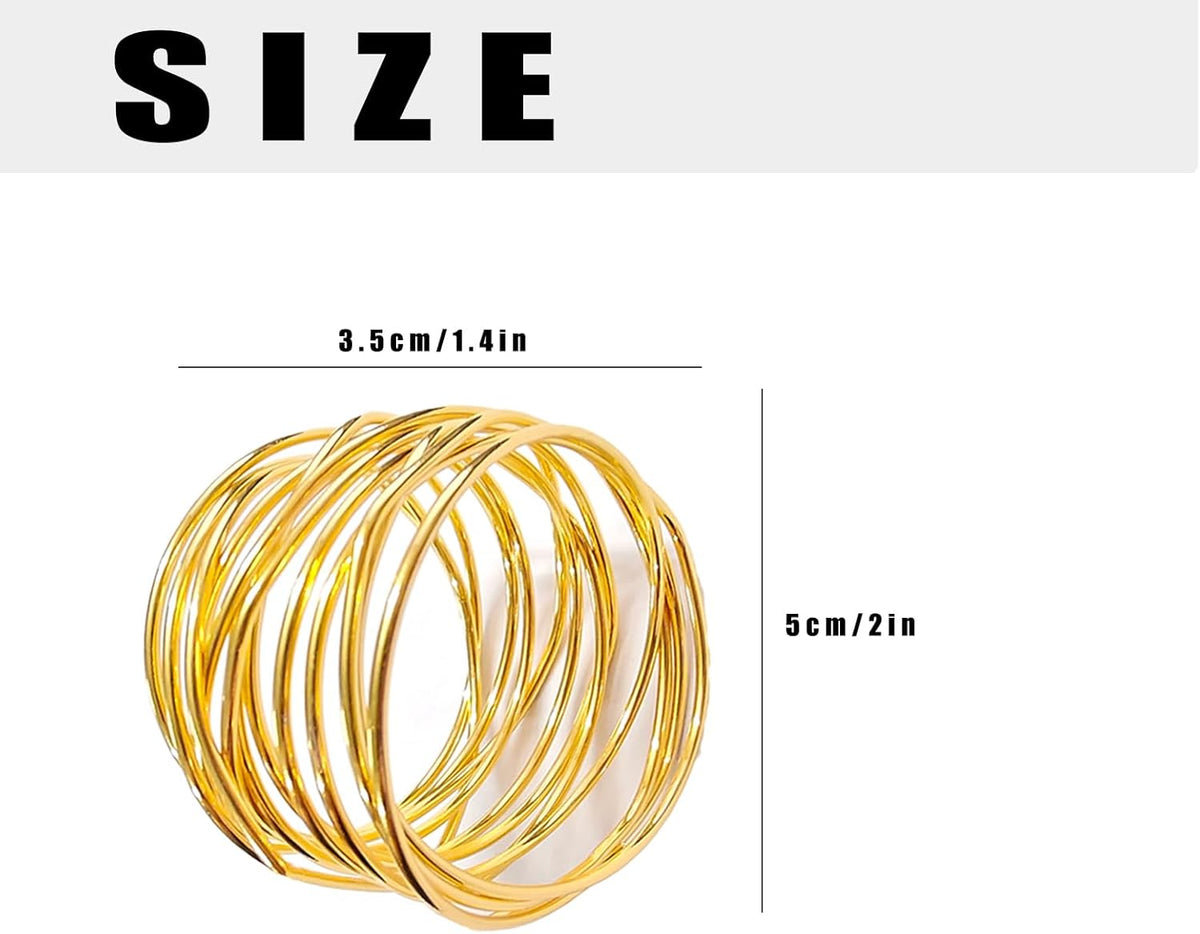 Gold Napkin Rings - 6 PCS Metal Napkin Rings(Twisted Wire) Napkin Holders Buckles for Family