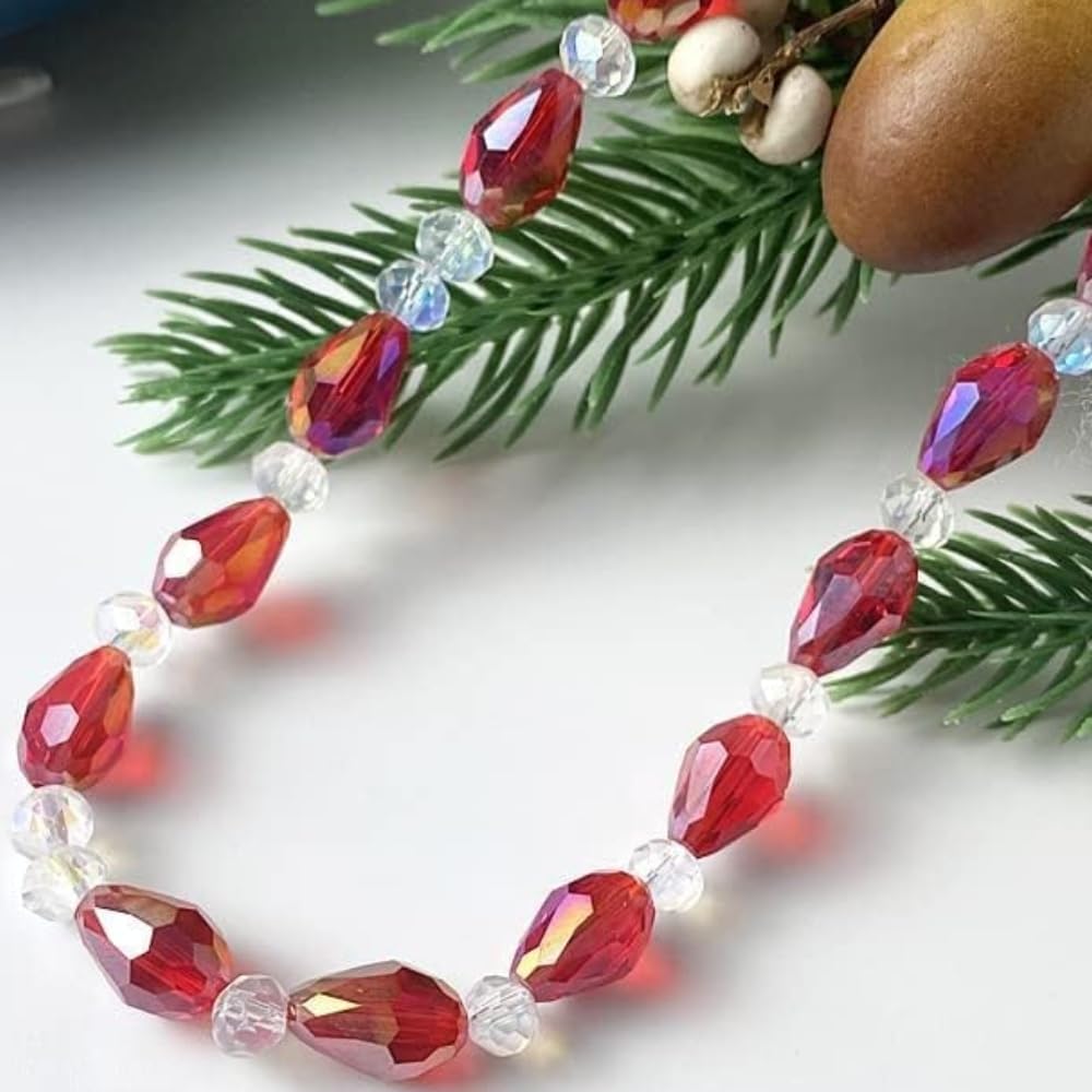 150pcs 4x6mm Teardrop Crystal Glass Beads for Jewelry Making, Faceted Vertical Hole Teardrop Glass