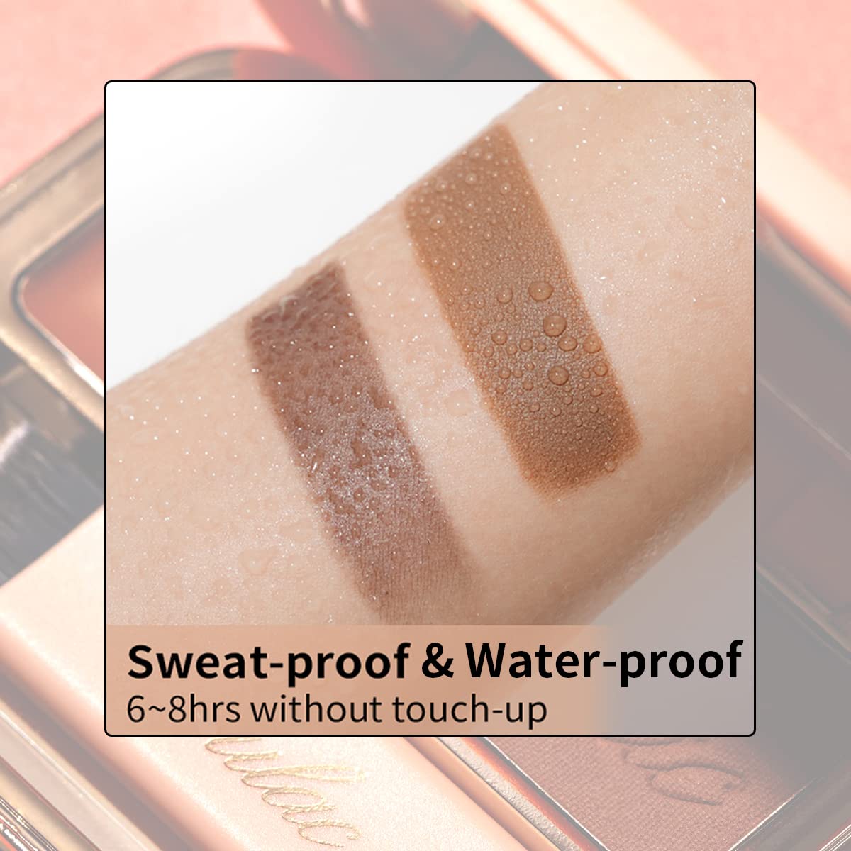Oulac Waterproof Light Eyebrow Powder Kit with Brow Brush 2 in1 Long Lasting Instant Eyebrow Pomade