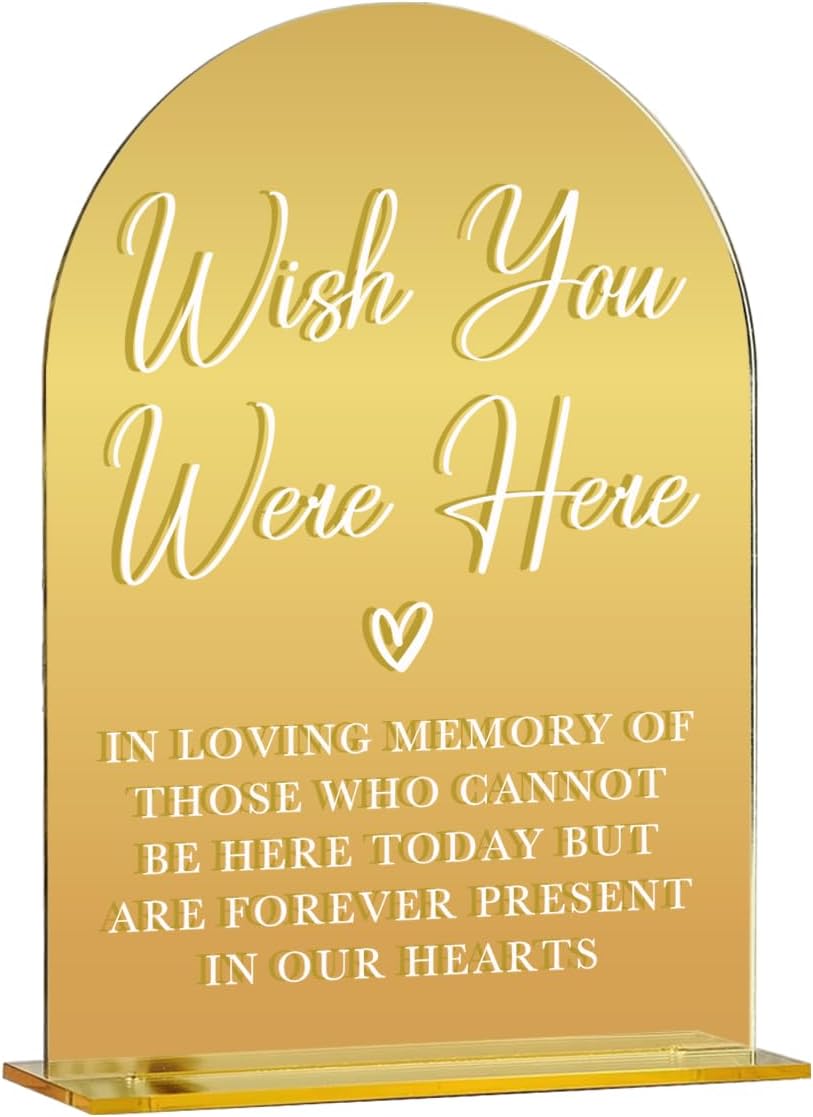 Acrylic Wedding Sign, Bridal Shower Decorations, Wish You Were Here Sign for Ceremony, Modern Font
