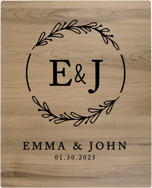 Andaz Press Large Wooden Welcome Sign for Wedding Rustic Welcome Sign 16" x 20" Custom Monogram &