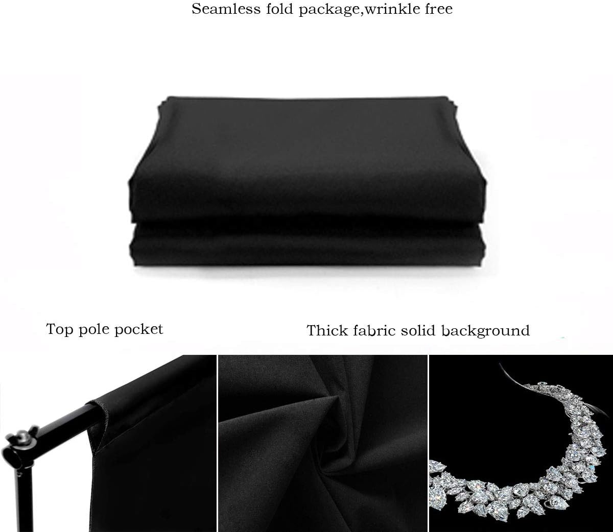 Black Backdrop for Photography Portrait Background Screen for Photo Backdrop Video Photography