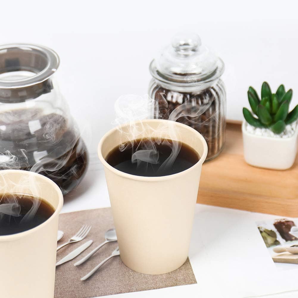 160 Count 15 oz Disposable Coffee Cups Paper Cups, Plant Fiber Cups Brown Hot Cups Hot Tea hot