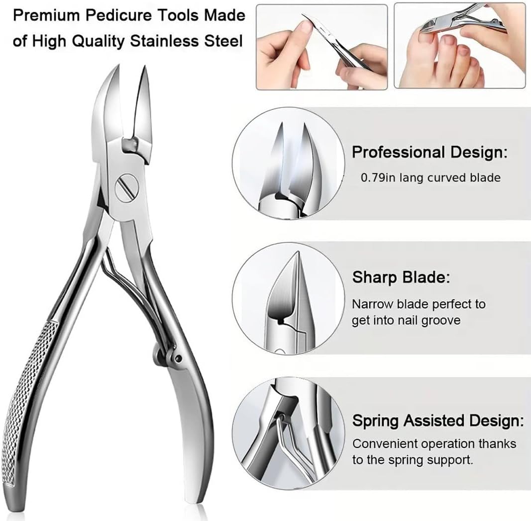 Podiatrist Nail Clippers, Professional Thick & Ingrown Toenail Clippers for Men & Seniors,Pedicure