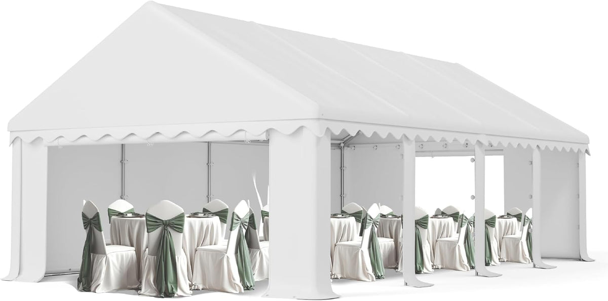 PHI VILLA 26'x16' Outdoor Heavy Duty Party Tent Large Commercial Canopy Wedding Event Shelter with