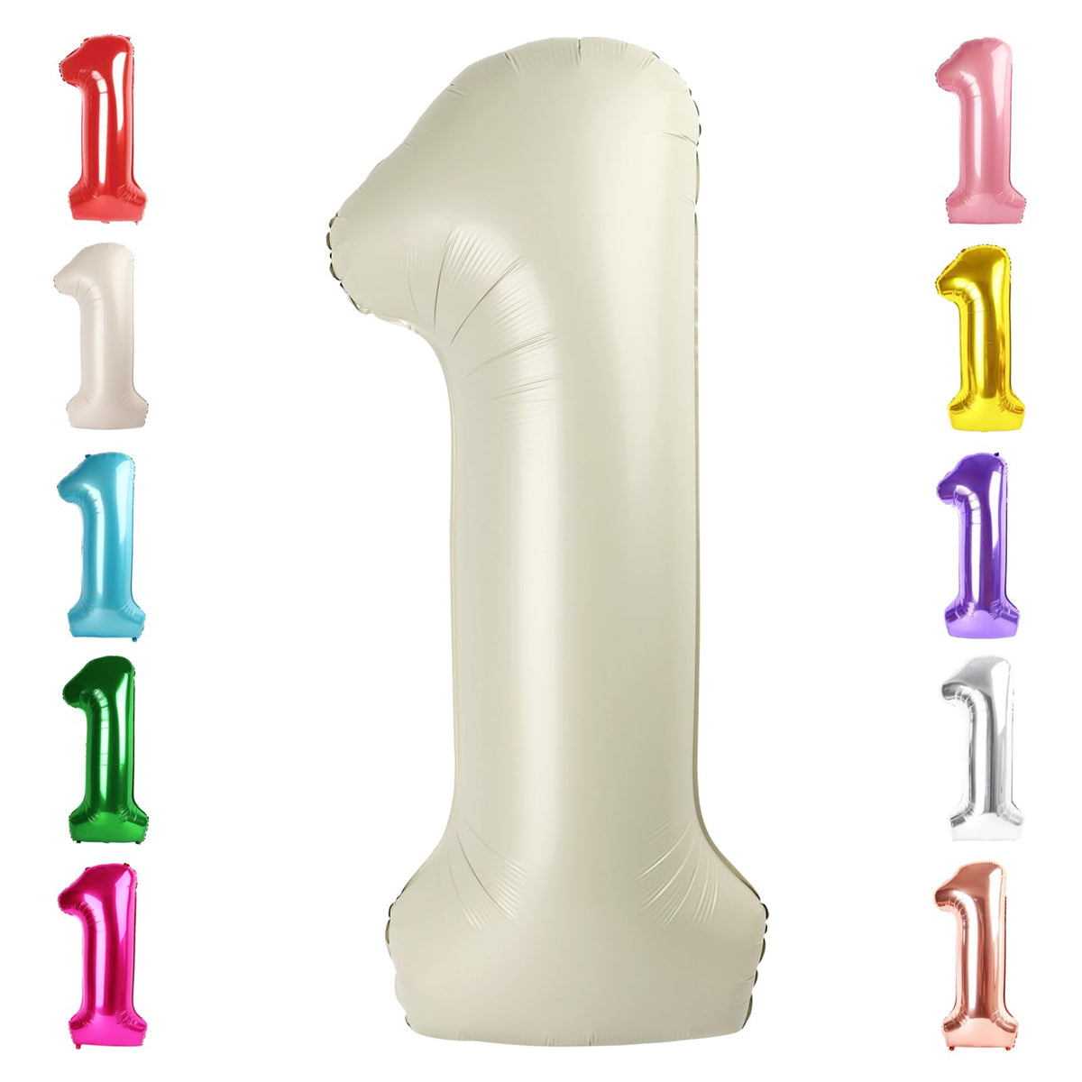 Number Balloons 1st Birthday Decorations, 40In Cream 1 Balloon for Women